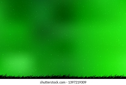 Light Green vector background with galaxy stars. Shining colored illustration with bright astronomical stars. Pattern for futuristic ad, booklets.