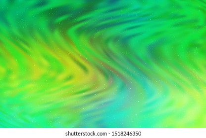 Light Green vector background with galaxy stars. Glitter abstract illustration with colorful cosmic stars. Pattern for astronomy websites.