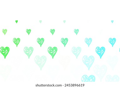 Light Green vector background with hearts. Beautiful abstract hearts on colorful gradient background. Design for a business advert of anniversary.