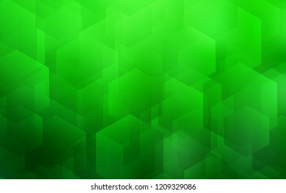 Light Green vector background with hexagons. Illustration with set of colorful hexagons. New design for website's poster, banner.