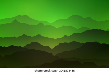 Light Green vector background with lamp shapes. Brand-new colored illustration in mountain style with gradient. Mountain style for your business design.
