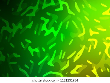Light Green vector background with lamp shapes. Creative illustration in halftone marble style with gradient. Brand new design for your ads, poster, banner.
