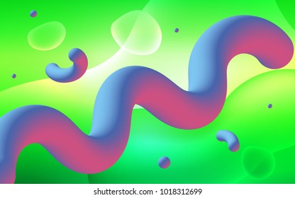 Light Green vector background with lava shapes. Shining illustration, which consist of blurred lines, circles. Memphis design for your web site.