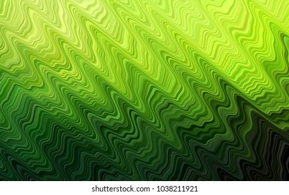 Light Green vector background with lava shapes. Shining illustration, which consist of blurred lines, circles. Textured wave pattern for backgrounds.