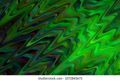 Light Green vector background with lava shapes. Shining illustration, which consist of blurred lines, circles. A completely new marble design for your business.