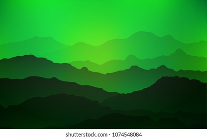 Light Green vector background with lava shapes. Colorful illustration in abstract mountain style with gradient. New composition for your brand book.