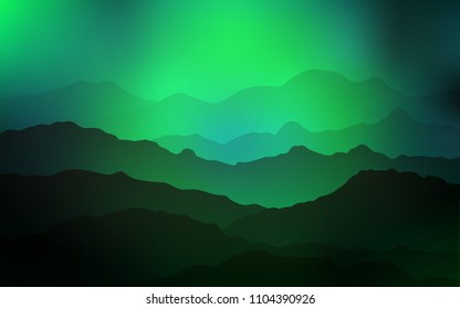 Light Green vector background with lava shapes. Colorful illustration in abstract mountain style with gradient. A completely new template for your business design.