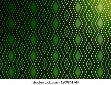 Light Green vector background with lines, rhombuses. Shining colorful illustration with lines, rectangles. Pattern for ads, posters, banners.