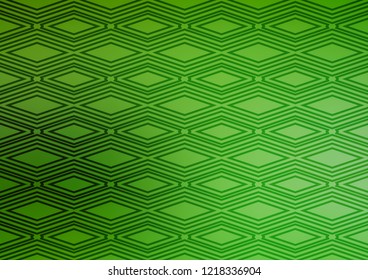 Light Green vector background with lines, rhombuses. Shining colorful illustration with lines, rectangles. Pattern for business booklets, leaflets.