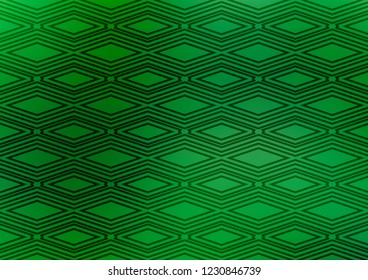 Light Green vector background with lines, rhombuses. Glitter abstract illustration with colorful lines, rhombuses. Pattern for websites, landing pages.