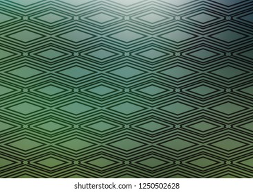 Light Green vector background with lines, rhombuses. Colorful lines, squares on abstract background with gradient. Smart design for your business advert.