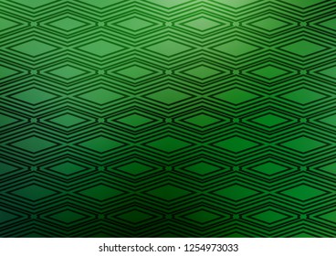 Light Green vector background with lines, rhombuses. Colorful lines, squares on abstract background with gradient. Pattern for websites, landing pages.