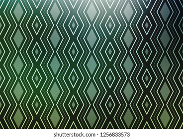 Light Green vector background with lines, rhombuses. Shining colorful illustration with lines, rectangles. Pattern for business booklets, leaflets.
