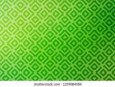 Light Green vector background with lines, rhombuses. Shining colorful illustration with lines, rectangles. Pattern for ads, posters, banners.