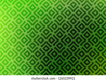 Light Green vector background with lines, rhombuses. Modern geometric abstract illustration with lines, squares. Pattern for ads, posters, banners.