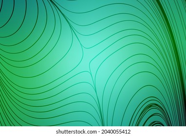 Fondo vectorial verde claro con líneas. Una elegante ilustración brillante con líneas de degradado. Patrón elegante para un libro de marca.