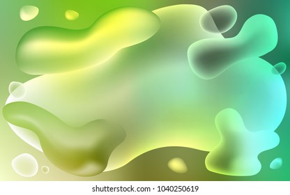Light Green vector background with liquid shapes. Colorful illustration in abstract memphis style with gradient. Memphis style for your business design.