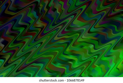 Light Green vector background with liquid shapes. Glitter abstract illustration with wry lines. Marble style for your business design.