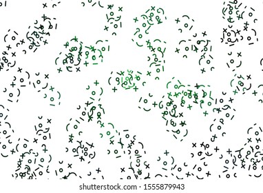 Light Green vector background with math elements. Modern geometrical illustration with numerals. Pattern for ad, booklets, leaflets of education.