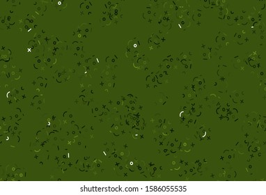 Light Green vector background with math elements. Shining colorful illustration with isolated Digit signs. Pattern for ad, booklets, leaflets of education.