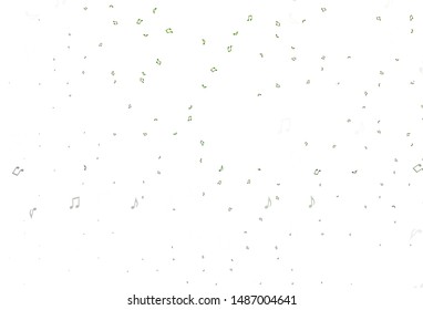 Light Green vector background with music symbols. Shining illustration of colorful gradient music notes. Pattern for festival leaflets.