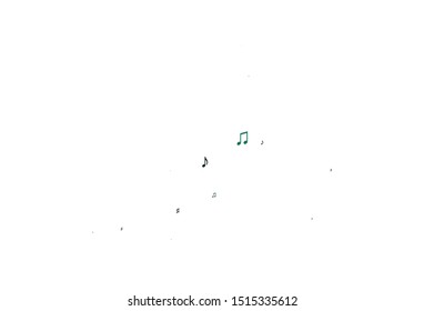 Light Green vector background with music symbols. Modern abstract illustration with melody keys. Pattern for school ad, booklets.