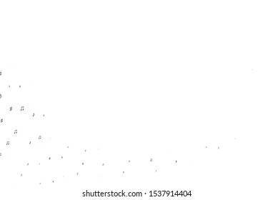 Light Green vector background with music symbols. Decorative design in abstract style with music shapes. Template for fasion magazines.