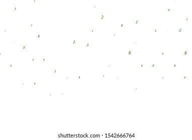 Light Green vector background with music symbols. Isolated colorful music keys on abstract background. Modern design for wallpapers.
