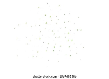 Light Green vector background with music symbols. Modern abstract illustration with melody keys. Modern design for wallpapers.