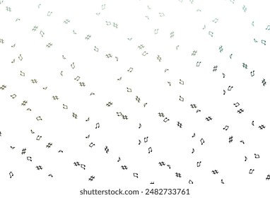 Light Green vector background with music symbols. Abstract illustration with colorful symbols of melody. Pattern for school ad, booklets.