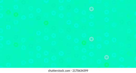 Light Green vector background with occult symbols. Colorful mystic symbols with a gradient in ancient style. Simple design for occult depiction.
