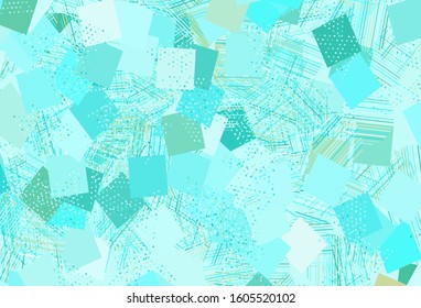 Light Green vector background with polygonal style with circles. Abstract illustration with colorful dots, lines, cubes. Template for wallpapers.