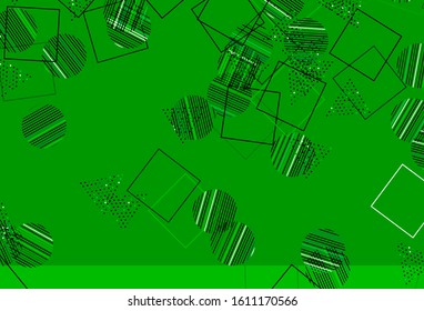 Light Green vector background with polygonal style with circles. Circles, lines, rhombus with colorful gradient. Pattern for websites.