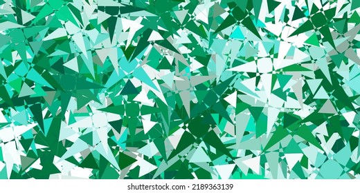 Fondo vectorial verde claro con formas poligonales. Diseño sencillo de estilo abstracto con triángulos, líneas. Una adición fácil a sus comerciales.