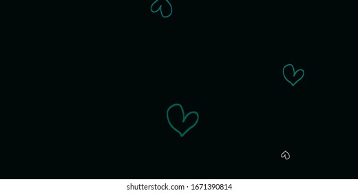 Light Green vector background with Shining hearts. Illustration with hearts in love concept for valentine's day. Design for your business advert of anniversary.