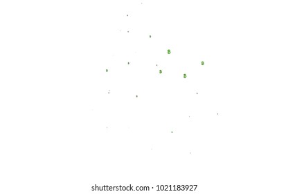 Light Green vector background with signs of Bitcoins. Colored symbols of cryptocurrency on white background. Smart design for your business advert of economic, wealth.