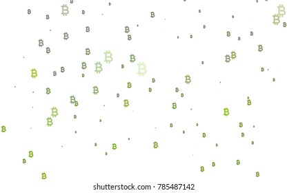 Light Green vector background with signs of Bitcoins. Blurred design in simple style with symbols of Bitcoins. Template can be used as a background for ads of markets, loans.