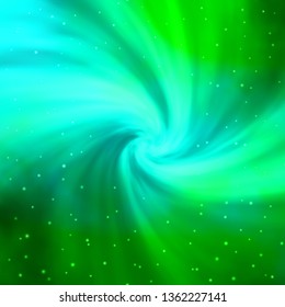 Light Green vector background with small and big stars. Colorful illustration in abstract style with gradient stars. Theme for cell phones.
