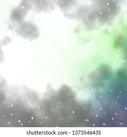 Light Green vector background with small and big stars. Colorful illustration with abstract gradient stars. Pattern for wrapping gifts.