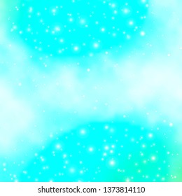 Light Green vector background with small and big stars. Modern geometric abstract illustration with stars. Theme for cell phones.