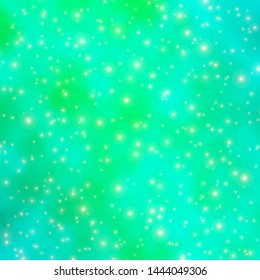 Light Green vector background with small and big stars. Blur decorative design in simple style with stars. Theme for cell phones.