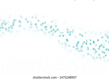 Light Green vector background with small and big stars. Stars on blurred abstract background with gradient. Pattern for astronomy websites.