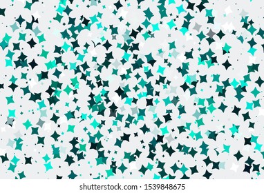 Light Green vector background with small and big stars. Modern geometrical abstract illustration with stars. Pattern for astrology websites.
