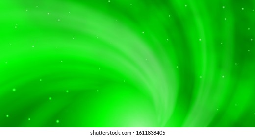 Light Green vector background with small and big stars. Colorful illustration in abstract style with gradient stars. Pattern for new year ad, booklets.