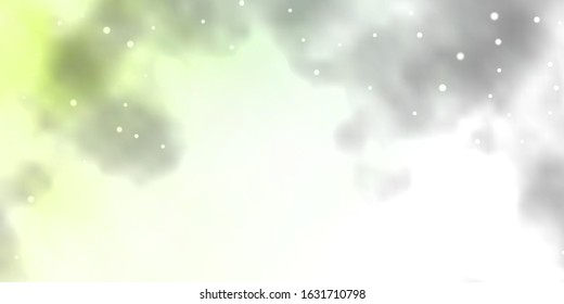 Light Green vector background with small and big stars. Colorful illustration with abstract gradient stars. Pattern for websites, landing pages.