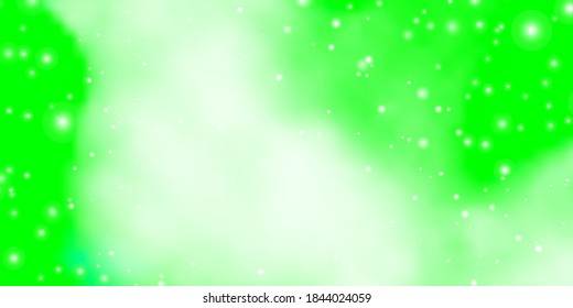 Light Green vector background with small and big stars. Decorative illustration with stars on abstract template. Pattern for new year ad, booklets.