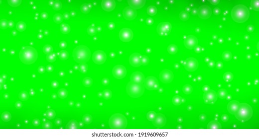 Light Green vector background with small and big stars. Colorful illustration in abstract style with gradient stars. Pattern for wrapping gifts.