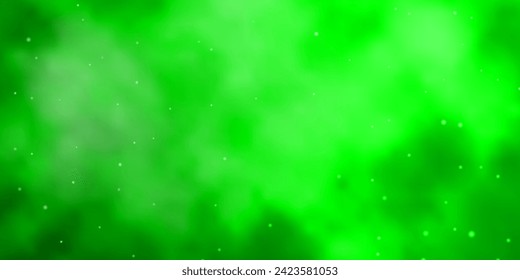 Light Green vector background with small and big stars. Shining colorful illustration with small and big stars. Design for your business promotion.