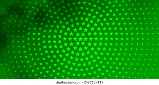 Light Green vector background with small and big stars. Colorful illustration in abstract style with gradient stars. Pattern for wrapping gifts.