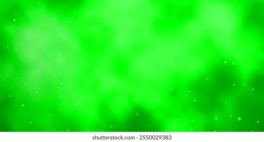 Light Green vector background with small and big stars. Colorful illustration with abstract gradient stars. Theme for cell phones.